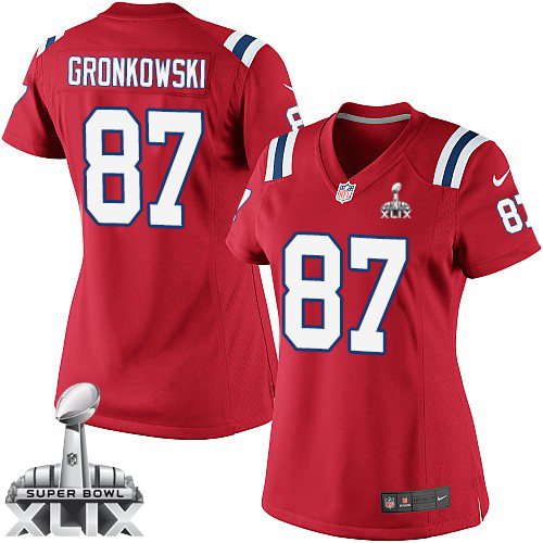 Women's Elite Rob Gronkowski Super Bowl XLIX Nike Jersey Red Alternate - #87 NFL New England Patriots